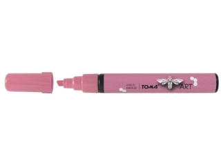 Marker akrylowy TOMA 2,5mm ścięty - różowy