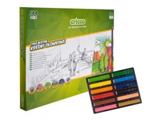 Kredki CRICCO trójkątne 12x12 kolorów, zestaw szkolny