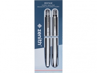 Zestaw ZENITH SILVER - Piro wieczne + Dugopis automatyczny metalowy w etui - 6 szt. display  [opakowanie=6szt]