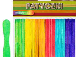 Patyczki PK-3829 mix 6 kolorw, rozm.170x 9, 4-11x 2mm, op.60szt.