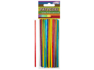 Patyczki PK-0050 mix kolorw rozm.190x6x1, 3mm, op.100szt.