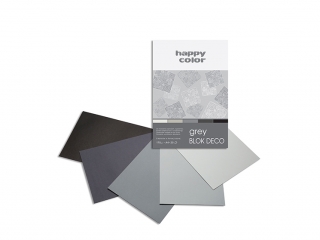 Blok Deco A4 20k. HAPPY COLOR Grey 170g 5 kol.