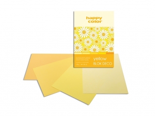 Blok Deco A5 20k. HAPPY COLOR Yellow 170g 5 kol.