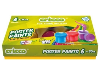 Farby plakatowe CRICCO 20ml 6 kolorów