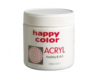 Farba akrylowa 250 ml, biel tytanowa, Happy Color