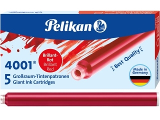 Naboje atramentowe PELIKAN długie czerwone