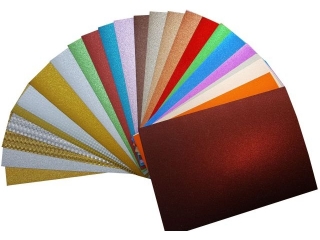 Kartony ozdobne A4 220g Brokatowe 24 kolory (1op.+48szt.)
