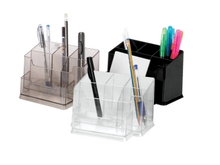 Przybornik na biurko 6 komorowy transparent FO30518  [opakowanie=6szt]