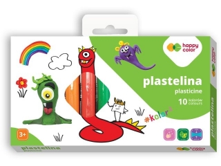 Plastelina szkolna okrga, 10 kolorw, Happy Color