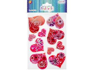 Naklejki NK-9821 serca wypuke, rozm. 12, 5x18, 5cm PROM
