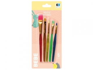 Pędzelki plastikowe INTERDRUK BB Kids pastel 5szt.