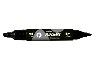 Marker TETIS Flipchart premium 2 końcówki, czarny