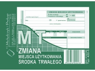 Druk -�MT Zmiana miejsca u�yt.�rodka trw.