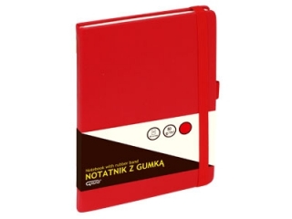 Notatnik z gumk± GRAND A5 80k. kratka - czerwony