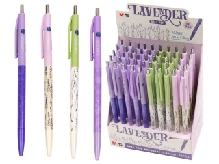 Długopis automatyczny Lavender, niebieski, różne motywy, 0.5