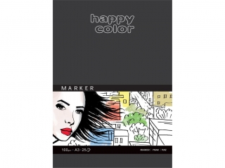 Blok do markerów, ART, 100g, A5, 25 ark, Happy Color