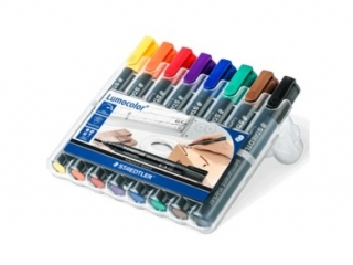 Marker Lumocolor, wodoodporny, okrgy, 8 kol. w etui box, Staedtler