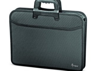 Teczka AKT�WKA z r�czk� i zamkiem 2 kieszenie czarna FO21655