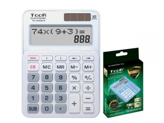 Kalkulator dwuliniowy TOOR TR-1223DB-W 10-pozycyjny biay (sz)(p)