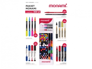 Pakiet promocyjny ASTRA MONAMI o wartości 300 zł + ekspozytor + gratis szklanki