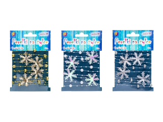 Śnieżynki i perełki na żyłce WSP-4610 rozm. 3, 5mm, 3mm i 8mm, dł. 2m