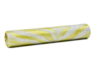 Materia SRB-2983 zoty zdobiony brokatem srebrnym PROM.