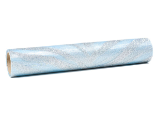 Materia SRB-2965 niebieski zdobiony brokatem srebrnym PROM.