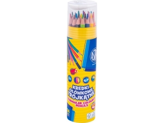 Kredki owkowe trjktne ASTRA w tubie - 24 kolory+ temperwka  [opakowanie=6szt]