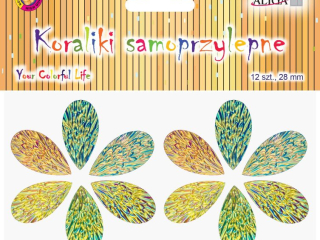 Dżety JET-3102 kryształki samoprzylepne łezki mix kol.opalizujących 2, 9 x1, 6cm PROM