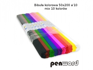 BIBUA KOLOROWA 50x200 a10 MIX 10 KOLORW (SZPSH) HURT [1kpl=5opak]