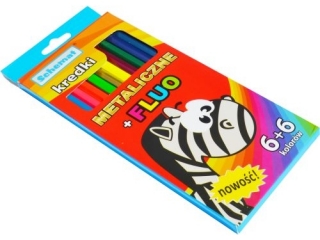 KREDKI OŁÓWKOWE 12 KOL. METALICZNE+FLUO 6689(PK)