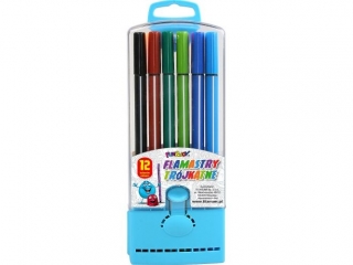 Flamastry trójkątne FUN&JOY 12 kolorów etui