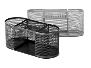 Przybornik na biurko siatka 5K srebrny FR30579 [opakowanie=12szt]