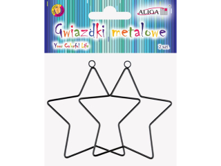 Gwiazdki metalowe RBK-5488 do powieszenia, rozm. 8cm, gr. 1, 5mm, op. 2szt.