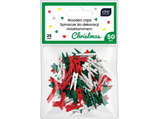 Kolor.spinacze do dek.mini 50szt.Chrisma