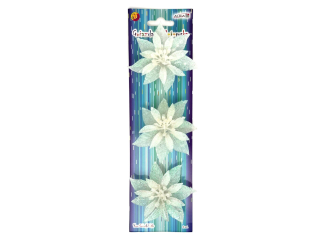 Gwiazda betlejemska GBK-8138 perłowa, rozm. 8cm, blist. 3szt.
