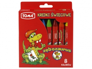 Kredki szkolne wiecowe TOMA Zbozaurus Jumbo 8 kolorw