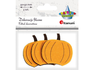 Dekoracje filcowe dynie 3D 50x50mm pomara�czowo-br�zowe 3szt.