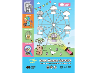 Blok kolorowanka Ma�ego Artysty Kapibara, KAPI FUN, 120g/m2, A4, 8 ark, Happy Color [opakowanie=5szt]