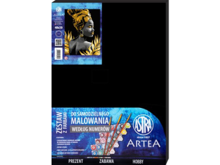 Malowanie po numerach na czarnym ptnie 40x50cm ASTRA ARTEA - Zota muza  [opakowanie=12szt]