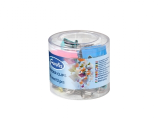 Klipy biurowe 25 mm KOLOROWE MIX PASTEL a12 FR91349 [opakowanie=12szt]