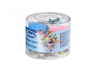 Klipy biurowe 32 mm KOLOROWE MIX PASTEL a12 FR91350 [opakowanie=12szt]