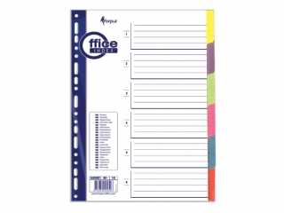 Przek�adka tekturowa do segregatora A4 160GR 1-6 KOL. INDEKSY FO20482 [opakowanie=40szt]