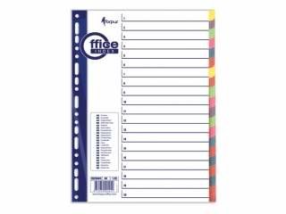 Przek�adka tekturowa do segregatora A4 160GR 1-20 KOL. INDEKSY FO20486 [opakowanie=15szt]