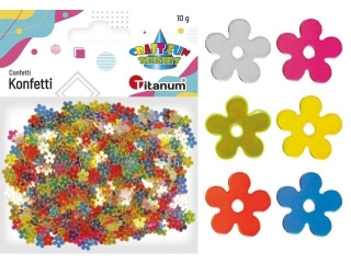 Konfetti Kwiaty 7mm gładkie tęczowe mix kolorów tonacja pomarańczowo-żółta 20g TITWLK26