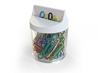 Spinacze kolor 28 mm mix INTENS pojemnik MAGNETYCZNY PAS-4280 [opakowanie=12szt]