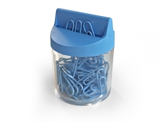 Spinacze kolor 28 mm GRANATOWY pojemnik MAGNETYCZNY PAS-4303 [opakowanie=12szt]