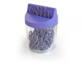 Spinacze kolor 28 mm FIOLETOWY pojemnik MAGNETYCZNY PAS-4327 [opakowanie=12szt]