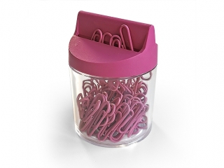 Spinacze kolor 28 mm RӯOWY pojemnik MAGNETYCZNY PAS-4334 [opakowanie=12szt]