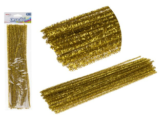 Druciki kreatywne metalizowane  dugo : 30  cm  ilo : 40 szt kolor: jasny zoty metalizowany